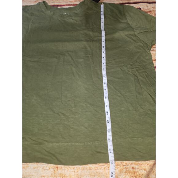 AVA VIV Women's Long Sleeve T-Shirt Top Olive Green Casual Basic - Picture 3 of 7